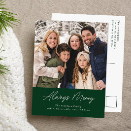 Cartão Postal De Festividades Sempre Alegre Verde Minimalista Foto