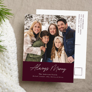 Cartão Postal De Festividades Sempre Alegre Vinho Minimalista Foto