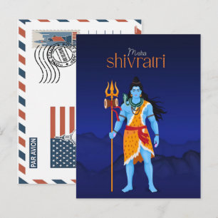 Cartão Postal De Festividades Senhor divino Shiva para o festival Maha Shivratri