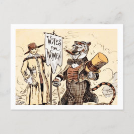 Cartão Postal De Festividades Senhora e Tigre Direitos de Voto