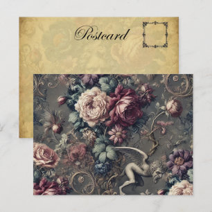 Cartão Postal De Festividades Seraph Hunting - Design floral gótico