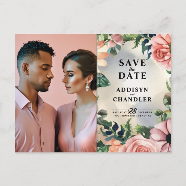 Cartão Postal De Festividades Serene Garden Wreath: Pastel Floral Elegance (Frente)