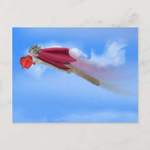 Cartão Postal De Festividades Serviço de Entrega de Namorados Super Squirrel