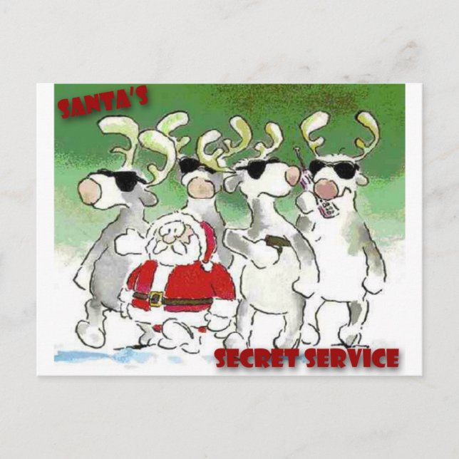 Cartão Postal De Festividades Serviço Secreto do Papai noel (Frente)