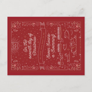 Cartão Postal De Festividades SÉTIMO DIA DO NATAL / Cartão de Natal