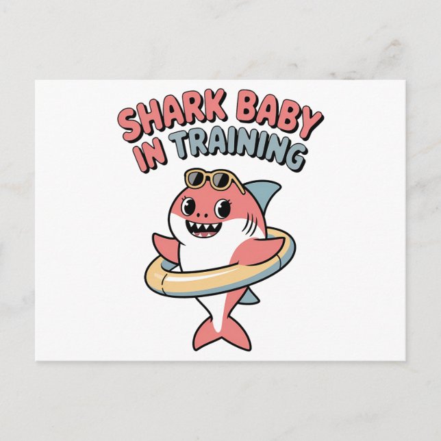 Cartão Postal De Festividades Shark Baby in Training | Kids (Frente)