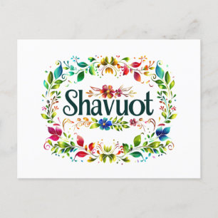 Cartão Postal De Festividades Shavuot - Celebração Colorida do Festival Shavuot