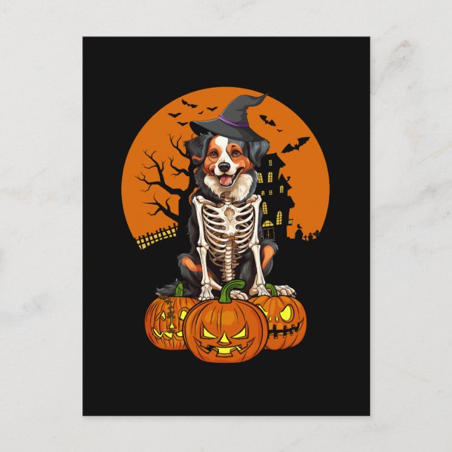 Cartão Postal De Festividades Shepherd Dog Halloween australiano (Frente)