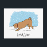 Cartão Postal De Festividades Shiba Inu deixou-o nevar - feriado feliz do cão<br><div class="desc">Happy Shiba Inu digging in the winter snow with the title "LET IT SNOW." A perfect holiday postcard for pet services to customize and send to customers, friends and clients. Great for veterinarians, pet sitters and dog walkers. A fun Christmas postcard for anyone who loves a Shiba Inu. Visit Jenn’s...</div>