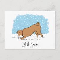 Shiba Inu deixou-o nevar - feriado feliz do cão