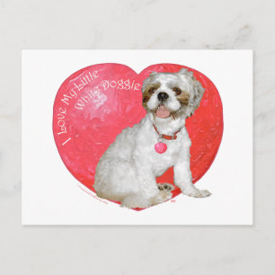 Cartão Postal De Festividades Shih Tzu / Lhasa Apso Valentine's Day