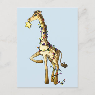 Cartão Postal De Festividades Shiny Giraffe