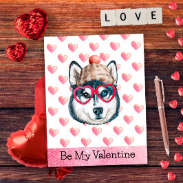 Cartão Postal De Festividades Siberian Husky Seja Meu Dia de os namorados De Cac