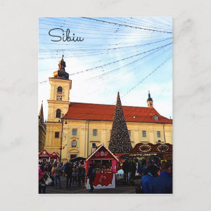 Cartão Postal De Festividades Sibiu Christmas Market