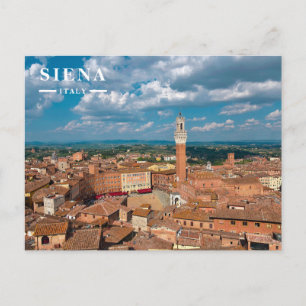 Cartão Postal De Festividades Siena Piazza del Campo e Torre del Mangia