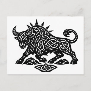 Cartão Postal De Festividades Sigilo do Touro de Touro — Tatuagem do Zodíaco Ter