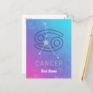 Cartão Postal De Festividades Signo Zodiacal Câncer Constelação Horóscopo