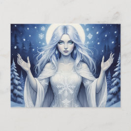 Cartão Postal De Festividades SilverSnowQueen