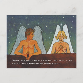 Cartão Postal De Festividades Simberg Dois Anjos engraçados Cb0613 Cartão de Nat
