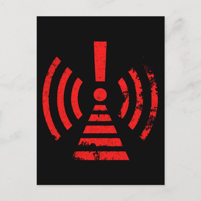 Cartão Postal De Festividades Símbolo de aviso de energia retroativo (Frente)