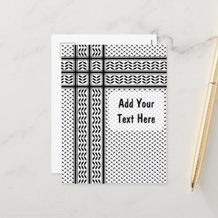 Cartão Postal De Festividades Símbolo Keffiyeh do Padrão de Resistência Palestin