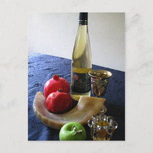 Cartão Postal De Festividades Símbolos de Rosh Hashanah