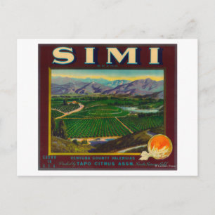 Cartão Postal De Festividades Simi Orange LabelSanta Susana, CA