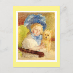 Cartão Postal De Festividades Simone em um Chapéu Grande, de Mary Cassatt,