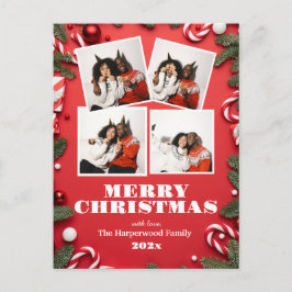 Cartão Postal De Festividades simple elegant Modern Family Christmas Photo