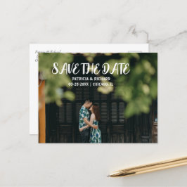 Cartão Postal De Festividades Simples Casamento De Script Moderno Salve A Foto D