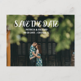 Cartão Postal De Festividades Simples Casamento De Script Moderno Salve A Foto D