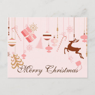 Cartão Postal De Festividades Simples Decor Elegante Feliz Natal