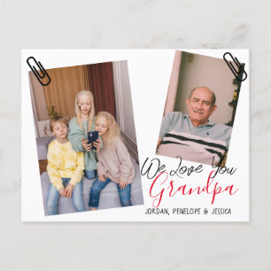 Cartão Postal De Festividades simples Dia de os pais feliz, vovô, foto dois