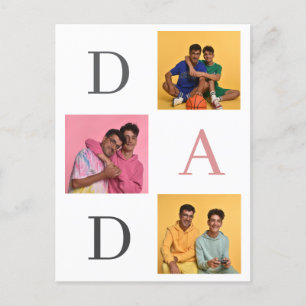 Cartão Postal De Festividades Simples Dia de os pais Moderno Pai 3 família de fo