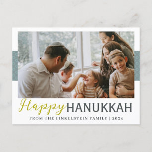 Cartão Postal De Festividades Simples e Elegante Família Hanukkah Uma foto