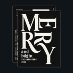 Cartão Postal De Festividades Simples e moderno Natal de marinho preto<br><div class="desc">O moderno e mínimo tradicional retrorreflector da tipografia gráfica tradicional vintage - cartão de Natal preto alegre. Parte de uma coleção de feriados divertida.</div>