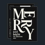 Cartão Postal De Festividades Simples e moderno Natal de marinho preto<br><div class="desc">O moderno e mínimo tradicional retrorreflector da tipografia gráfica tradicional vintage - cartão de Natal preto alegre. Parte de uma coleção de feriados divertida.</div>