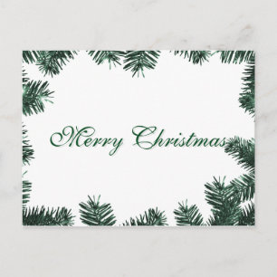 Cartão Postal De Festividades Simples Elegante Decor Verde Feliz Natal