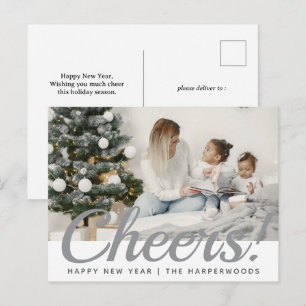 Cartão Postal De Festividades Simples Elegante Moderno Feliz Ano Novo Uma Foto