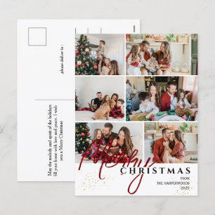 Cartão Postal De Festividades Simples Elegante, moderno Script 6, Natal