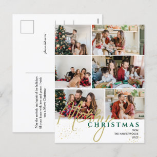 Cartão Postal De Festividades Simples Elegante, moderno Script 6, Natal