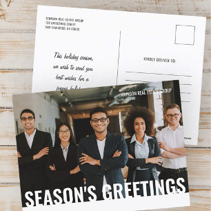 Cartão Postal De Festividades Simples Foto personalizada moderna de saudações 