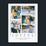 Cartão Postal De Festividades Simples Moderno 5 fotos Collage Personalizado<br><div class="desc">Cartão postal de feriado personalizado para colagem de 5 fotos modernas simples</div>