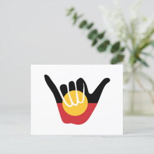 Cartão Postal De Festividades Sinalizador aborígena australiano Shaka sinal de a