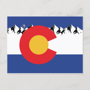Cartão Postal De Festividades Sinalizador do Colorado e Montanhas