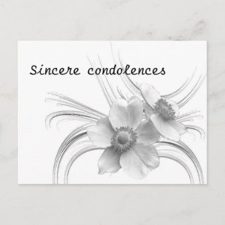 Cartão Postal De Festividades Sincere condolence