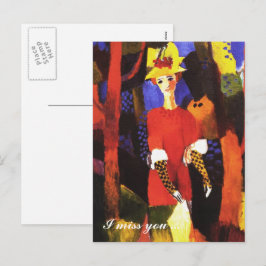 Cartão Postal De Festividades Sinto Sua Falta. Dia de os namorados de arte