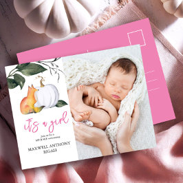 Cartão Postal De Festividades Sip and See Baby Shower Invents Autumn Fox