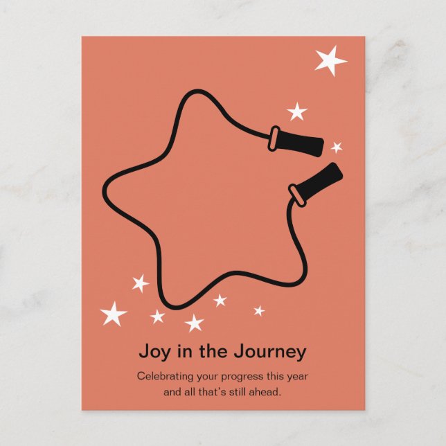 Cartão Postal De Festividades Skipping Rope Joy in the Journey Fitness Christmas (Frente)