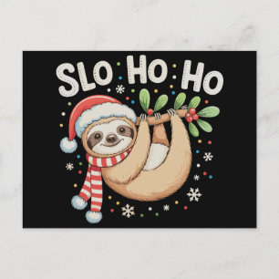 Cartão Postal De Festividades Slo Ho Ho Feliz Natal da Preguiça Natal da Preguiç